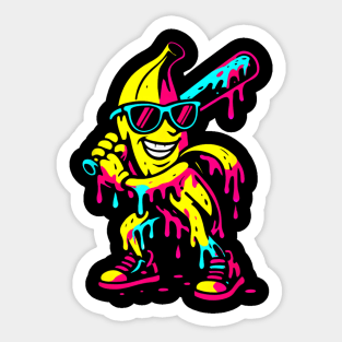 Banana Funny Baseball Drip Kids Youth Boys Girls T-Shirt Sticker
